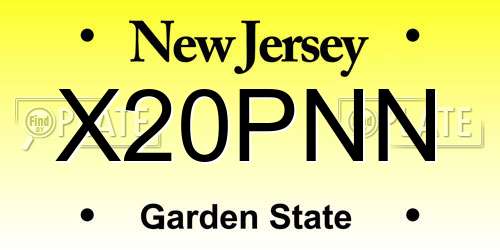X20PNN New Jersey License Plate