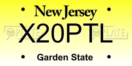 X20PTL New Jersey License Plate