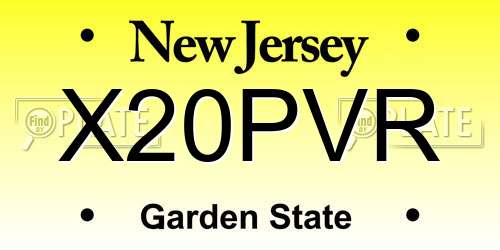 X20PVR New Jersey License Plate