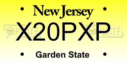 X20PXP New Jersey License Plate
