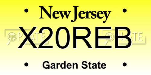 X20REB New Jersey License Plate