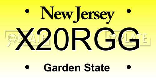 X20RGG New Jersey License Plate