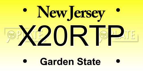 X20RTP New Jersey License Plate
