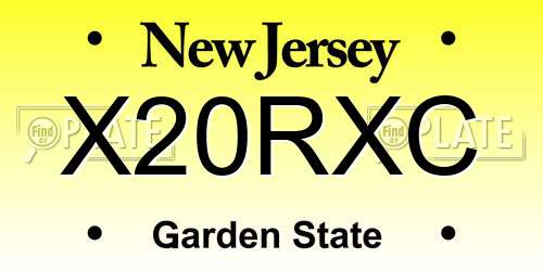 X20RXC New Jersey License Plate