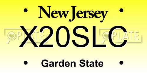 X20SLC New Jersey License Plate