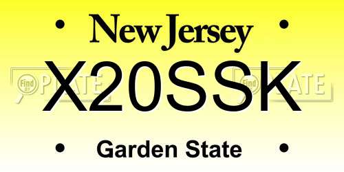 X20SSK New Jersey License Plate