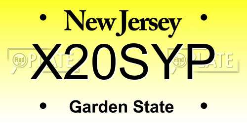 X20SYP New Jersey License Plate