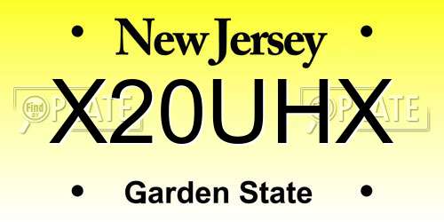 X20UHX New Jersey License Plate