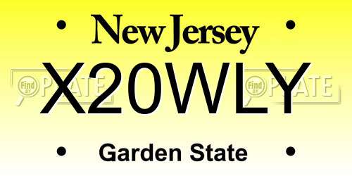 X20WLY New Jersey License Plate