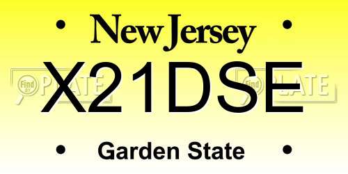 X21DSE New Jersey License Plate