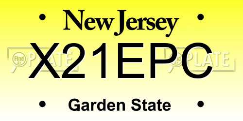 X21EPC New Jersey License Plate