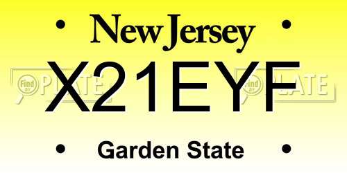 X21EYF New Jersey License Plate