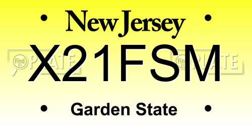 X21FSM New Jersey License Plate