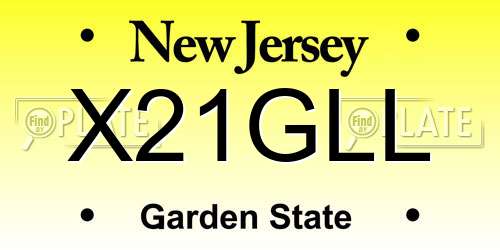 X21GLL New Jersey License Plate