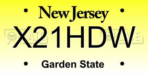 X21HDW New Jersey License Plate