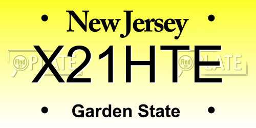 X21HTE New Jersey License Plate