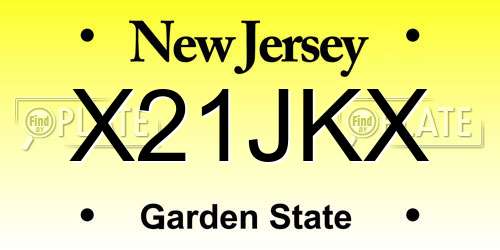 X21JKX New Jersey License Plate