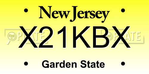 X21KBX New Jersey License Plate