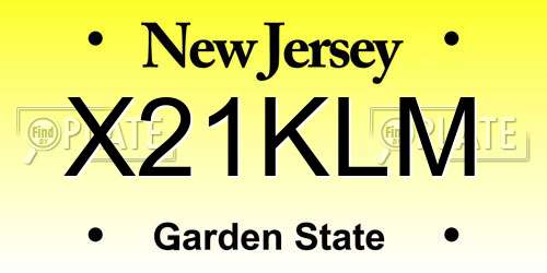 X21KLM New Jersey License Plate