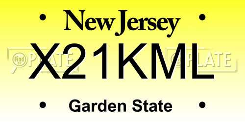 X21KML New Jersey License Plate