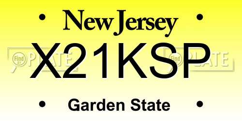 X21KSP New Jersey License Plate