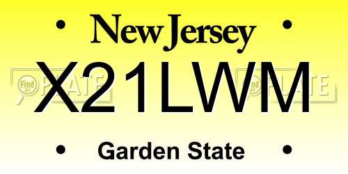 X21LWM New Jersey License Plate