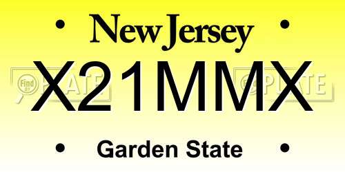 X21MMX New Jersey License Plate