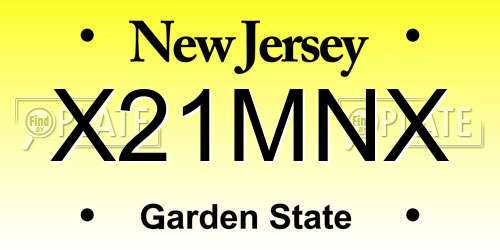 X21MNX New Jersey License Plate
