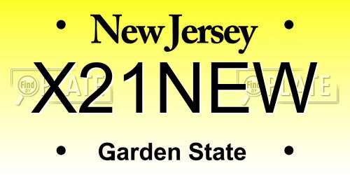 X21NEW New Jersey License Plate
