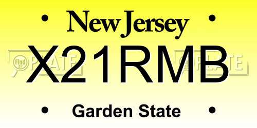 X21RMB New Jersey License Plate