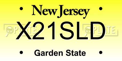 X21SLD New Jersey License Plate