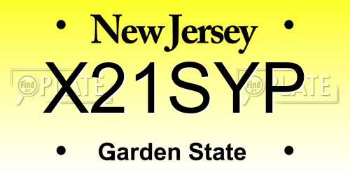 X21SYP New Jersey License Plate