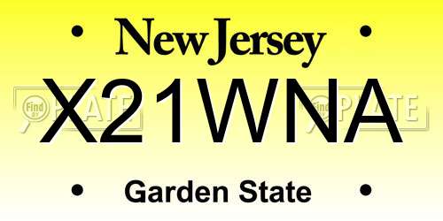 X21WNA New Jersey License Plate