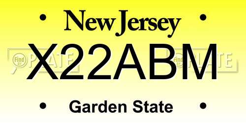 X22ABM New Jersey License Plate