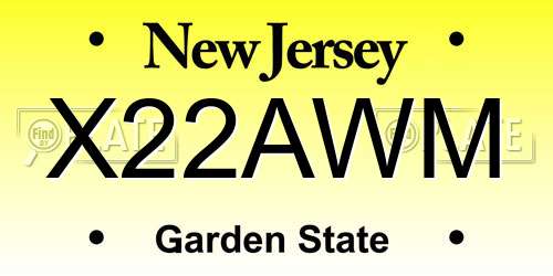 X22AWM New Jersey License Plate