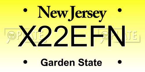 X22EFN New Jersey License Plate