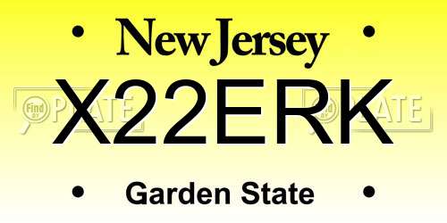 X22ERK New Jersey License Plate