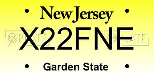 X22FNE New Jersey License Plate