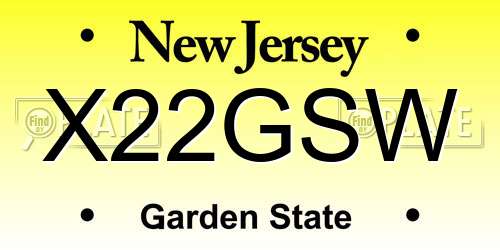 X22GSW New Jersey License Plate
