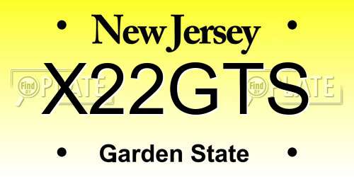 X22GTS New Jersey License Plate