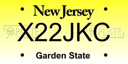 X22JKC New Jersey License Plate