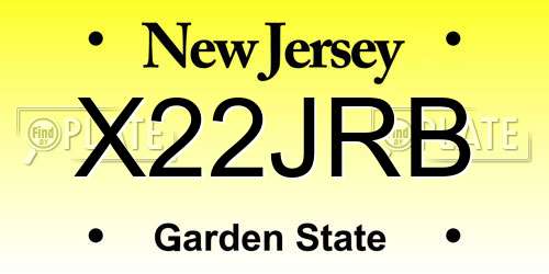 X22JRB New Jersey License Plate