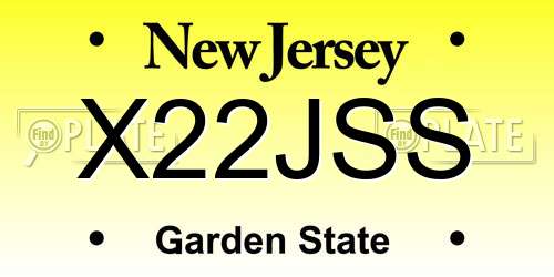 X22JSS New Jersey License Plate
