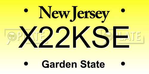 X22KSE New Jersey License Plate