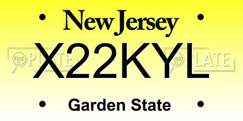 X22KYL New Jersey License Plate
