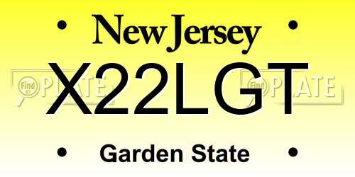 X22LGT New Jersey License Plate