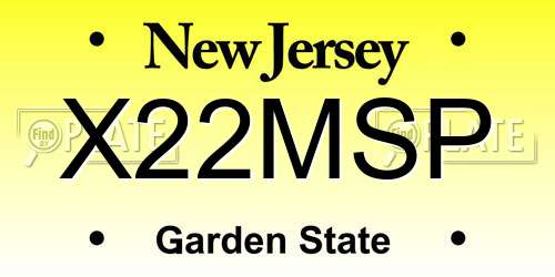 X22MSP New Jersey License Plate