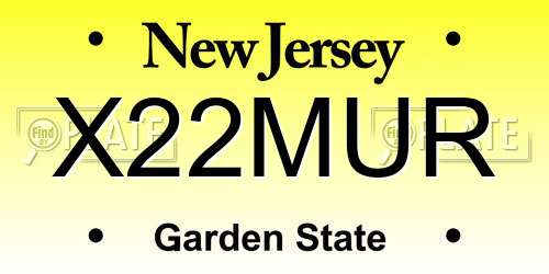 X22MUR New Jersey License Plate