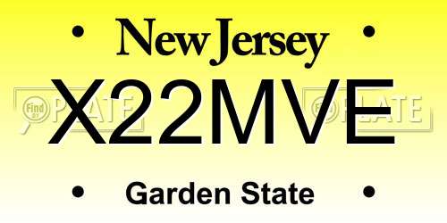 X22MVE New Jersey License Plate