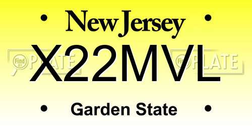 X22MVL New Jersey License Plate